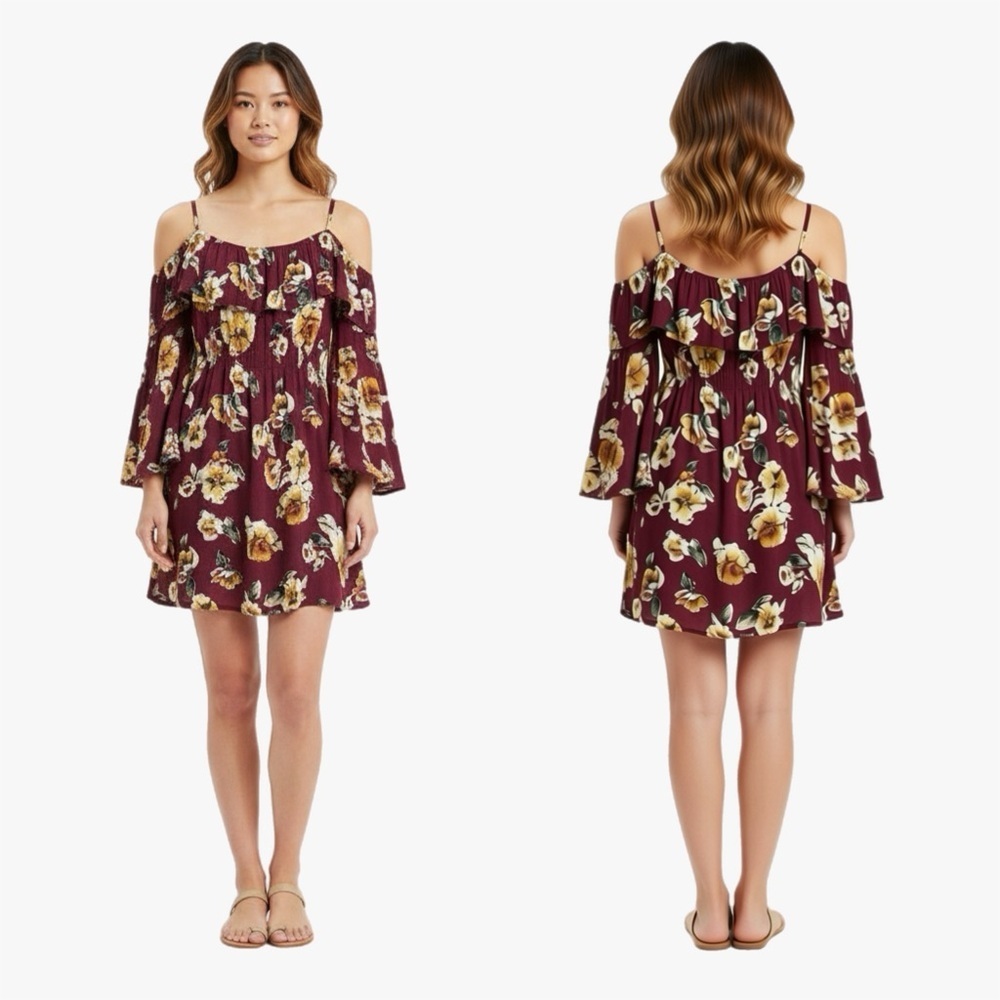 Altar’d State Floral Cold Shoulder Blouse Sz M